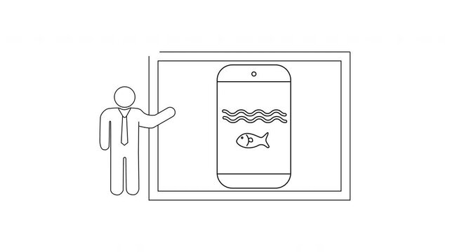 Presentation of Fish Tank Design - A Simple Line Drawing.