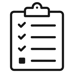 Obraz premium Checklist on clipboard vector illustration, flat design icon