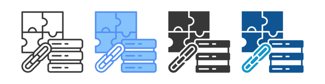 System Integration Icon Set Multiple Style Collection