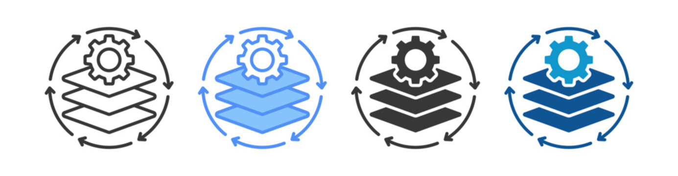 Lifecycle Management Icon Set Multiple Style Collection