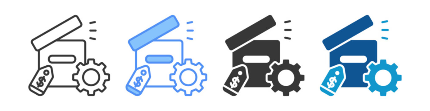 Productization Model Icon Set Multiple Style Collection