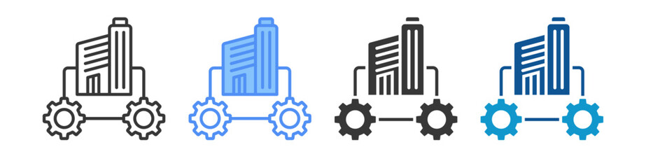 Obraz premium Operational Structure Icon Set Multiple Style Collection