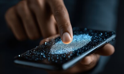 Fototapeta premium Fingerprint Scan Technology for Digital Security and Biometric Authentication