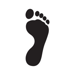 Black Human foot print silhouette vector illustration