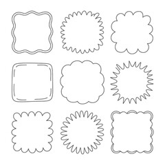 Shapes of Expression: An assortment of playful frames, each uniquely crafted to embody a sense of creativity and personalization. Ready to be filled with any emotion or message. © Tahura