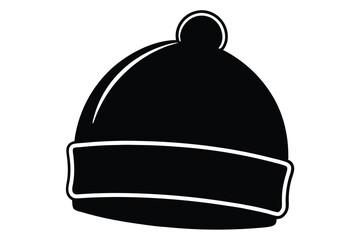 Fototapeta premium beanie silhouette line art vector illustration