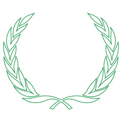 Laurel wreath for the winner. Green and white vector image