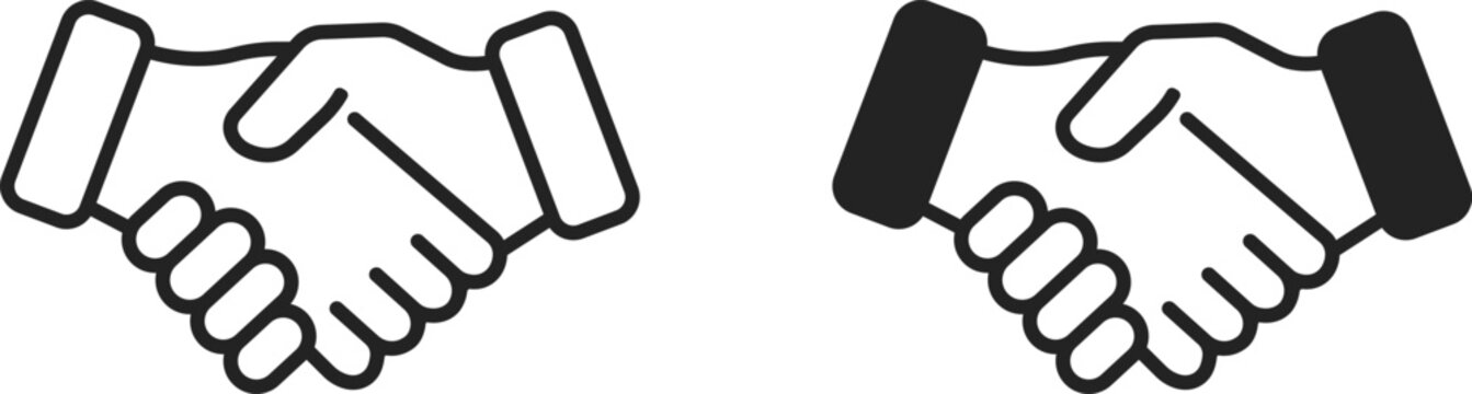 Business cooperation handshake partnership Agreement icon vector