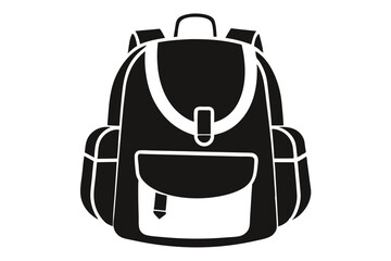 backpack silhouette line art vector illustration