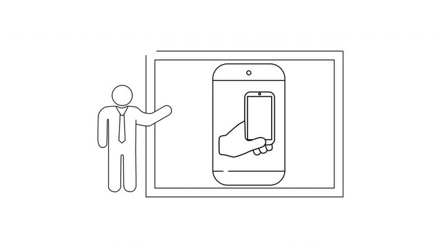 Presentation of Mobile Technology - A Simple Line Drawing Animation.