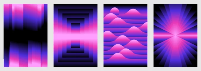 Selbstklebende Fototapeten Marienkäfer Vector illustration collection - trendy abstract creative minimalist prints and compositions with bright gradient colors - design templates for social media posts and stories, posters and banners  © venimo