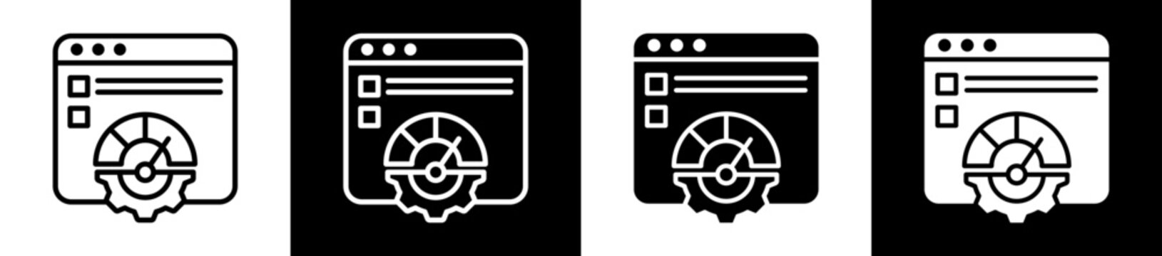 Status Indicator Icon Set In Black And White Filled Style Collection