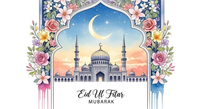 Eid Ul Fitar Mubarak Greeting Card