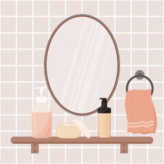 shelf with cosmetics