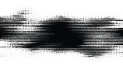 Abstract vector photocopy scan with black ink texture and horizontal halftone lines. Distressed monochrome grain and rough grit pattern.