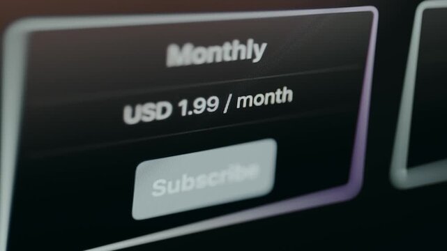 Subscription offer for a service, price per month