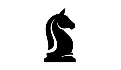 Chess Knight Glyph Icon Black Vector Illustration © Opurbo