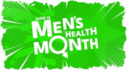 Men's health month banner, green vector illustration © KR Studio