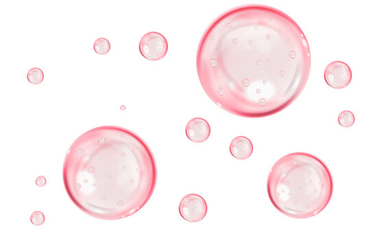 Cream bubble. Water bubble. Soap, foam, Water droplet. Serum. Gel.	