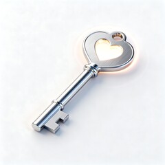Heart Key Isometric Render
