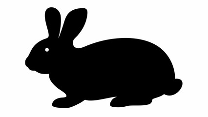 Obraz premium Black silhouette of a rabbit with long ears