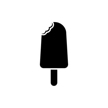 Ice Cream Bar Bite Icon Frozen Dessert Popsicle Silhouette Vector Illustration
