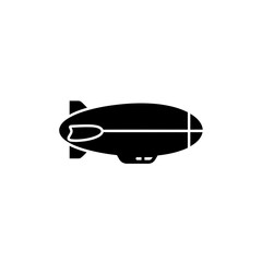 Airship Blimp Icon Vintage Air Transport Aviation Silhouette Vector Illustration © Khayrull