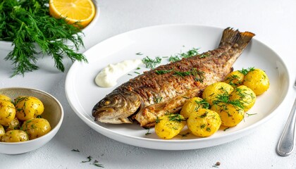 Schweden &ndash; Gebratene Forelle mit Dillkartoffeln