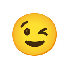 Fototapeta premium Winking Smiling Face Emoji Yellow Playful Expression Illustration