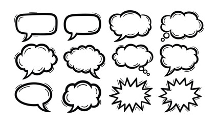 Dialogue Boxes: A vibrant collection of diverse dialogue boxes, each meticulously crafted to convey an array of sentiments in a communication landscape.