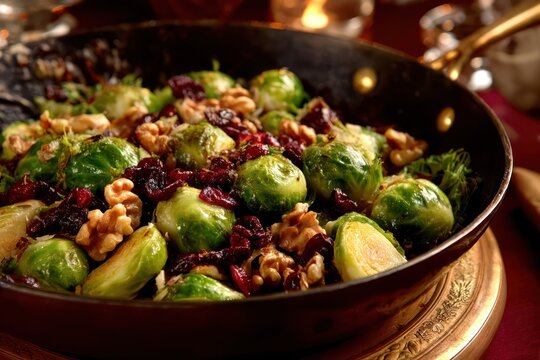Healthy holiday side dish of roasted sprouts