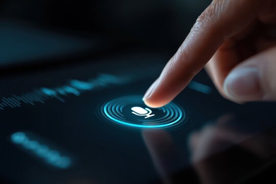 User activating voice recognition on smart device