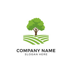 Obraz premium Green Tree Logo Design Element.