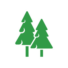 Pine Trees Icon &ndash; Green Forest Nature Vector Illustration