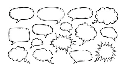 Fototapeta premium Dialogue Bubbles: A variety of speech bubbles. Use it to indicate conversation and dialog.