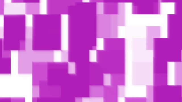 Abstract purple and white geometric block pattern motion background, digital data grid loop