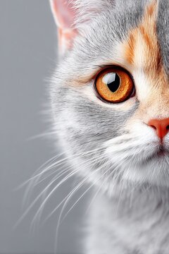 Charming Indoor Feline Portrait Featuring Expressive Eyes and Refined Caliby Traits for Marketing