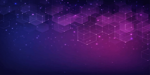 A futuristic digital illustration of an abstract blue space background featuring glowing stars, bright energy flares, and a magic night sky concept with a vector planet and science technology design © suriyaakter