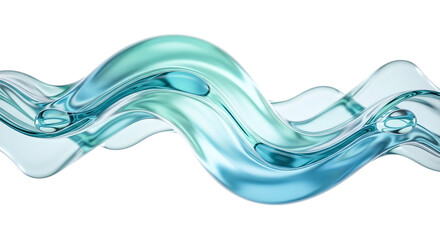 Abstract Water Wave Splash on White Background