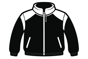 fleece jacket silhouette line art vector illustration © kanchanrani
