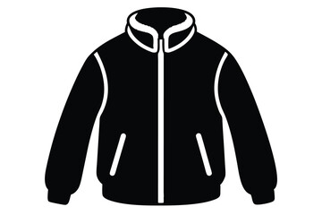fleece jacket silhouette line art vector illustration © kanchanrani