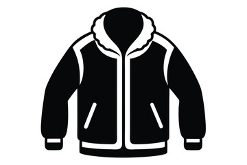 fleece jacket silhouette line art vector illustration © kanchanrani