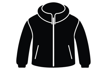 fleece jacket silhouette line art vector illustration © kanchanrani