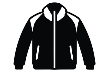 fleece jacket silhouette line art vector illustration © kanchanrani
