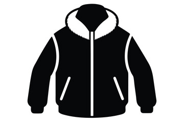 fleece jacket silhouette line art vector illustration © kanchanrani