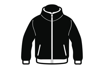 fleece jacket silhouette line art vector illustration © kanchanrani