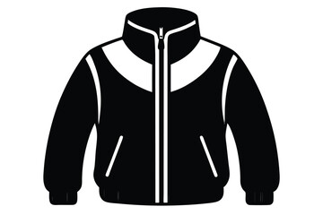 fleece jacket silhouette line art vector illustration © kanchanrani