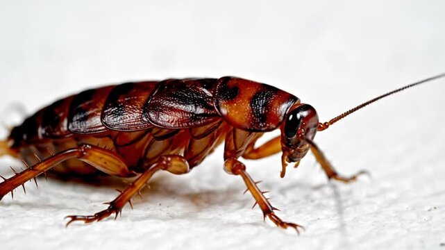 Cockroach macro with isolated subject.