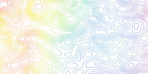 Fototapeta premium Abstract Contour Lines in Rainbow Hues: Intricate contour lines artfully dance across a canvas of rainbow colors, creating a vibrant and mesmerizing display.