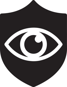eye symbol in the center, representing vigilance and protection isolated on white background, illustration